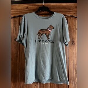 Life Is Good : Men's Stay True Dog Crusher-Lite Graphic Tee size Large
